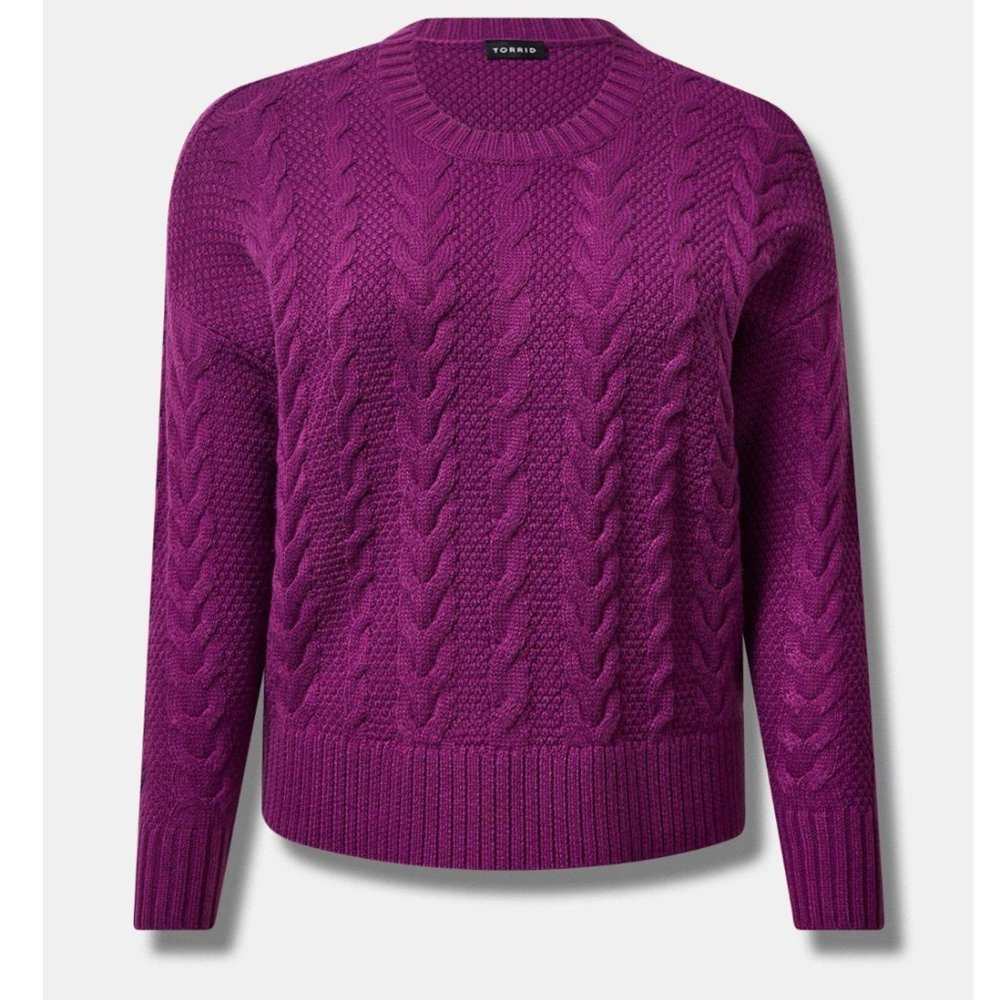 Torrid Cable Crop Pullover Sweater Size 2